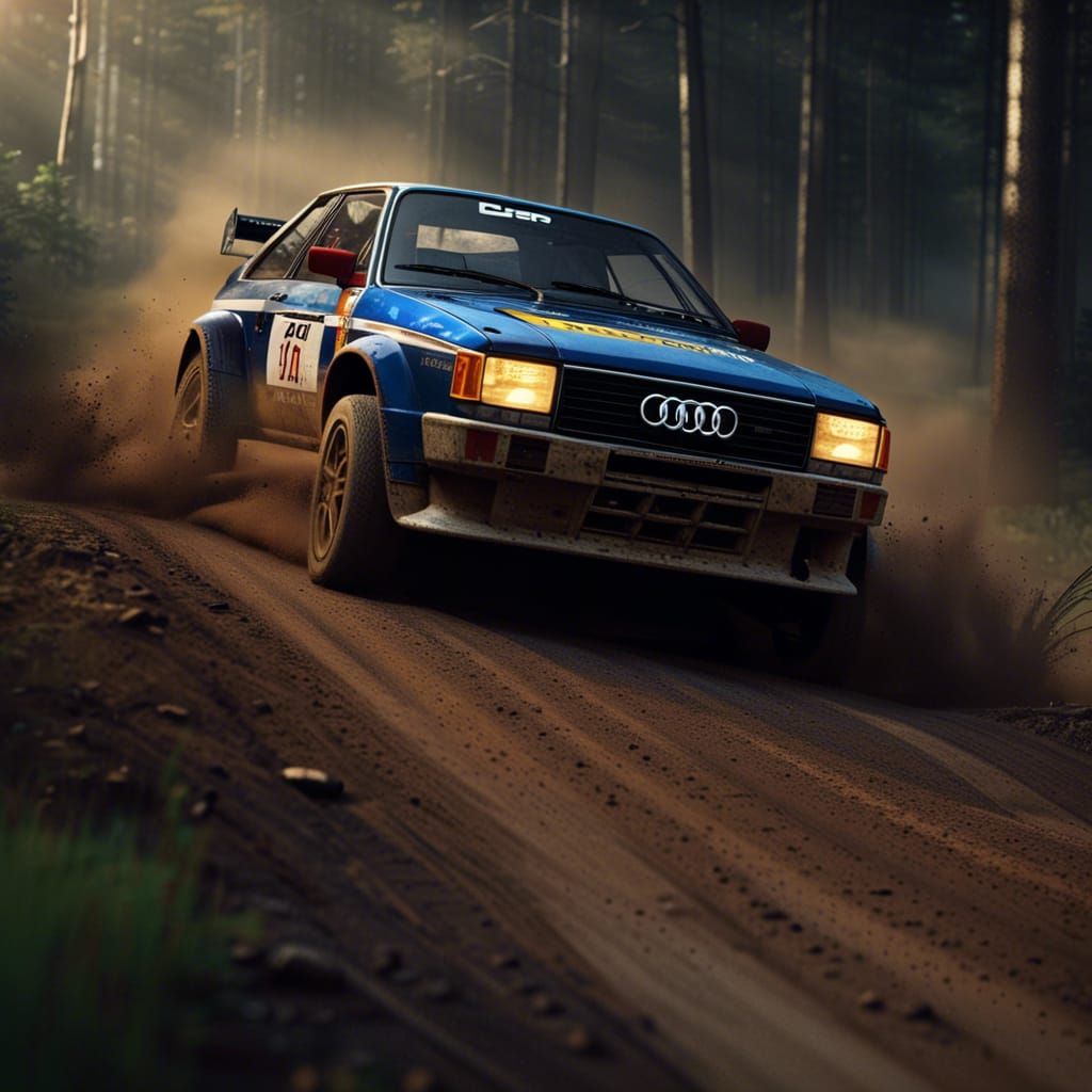 Audi Quattro S1 Drifting: Detailed Matte Painting