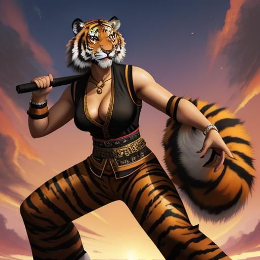 Master Tigress: Anthropomorphic Tiger Kung Fu Leader