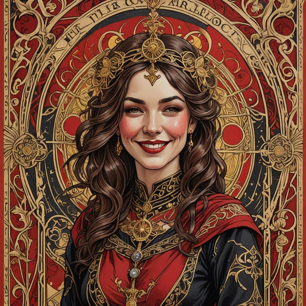 Art Nouveau Tarot Card: The Smiling Anarchist