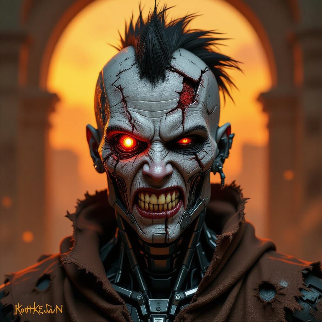 Cybernetic Creature Portrait in Dark Fantasy Style