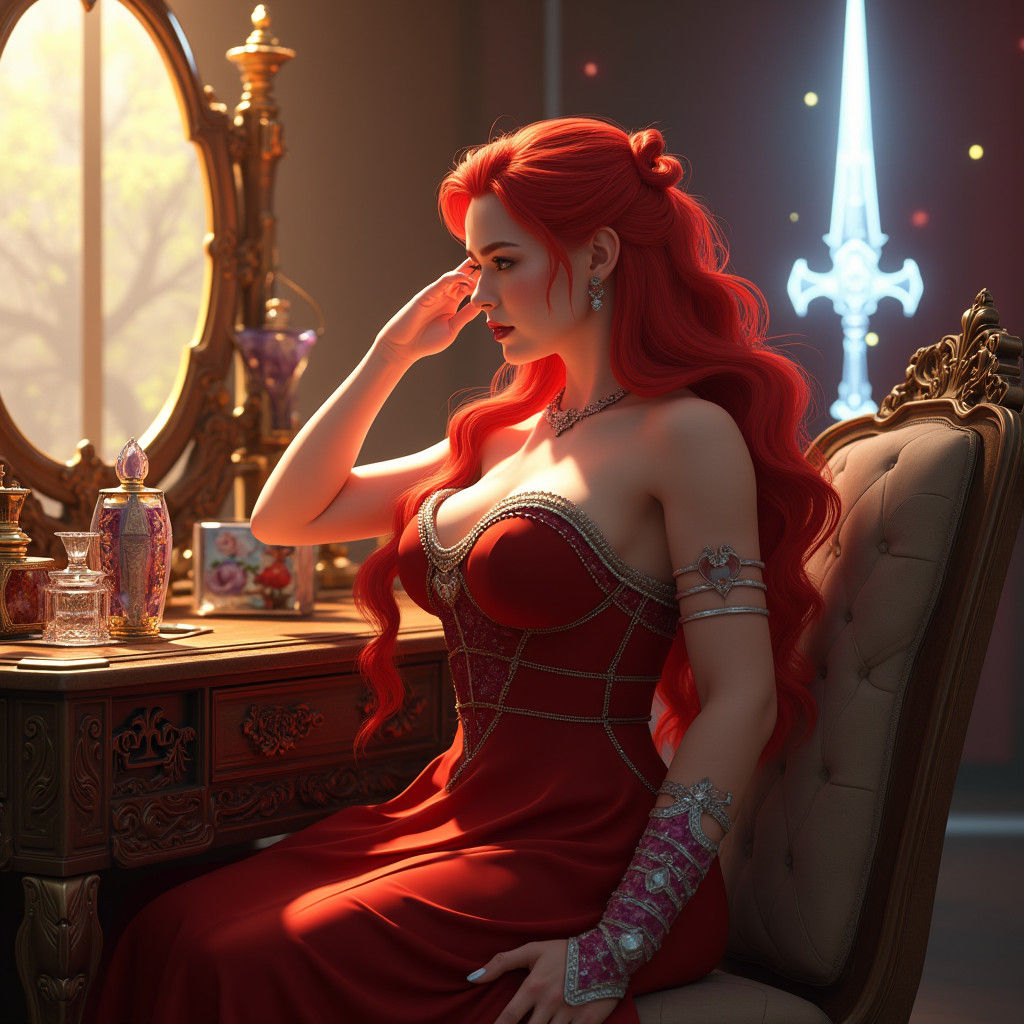 Scarlett Valor: Baroque Vanity in Sunlight