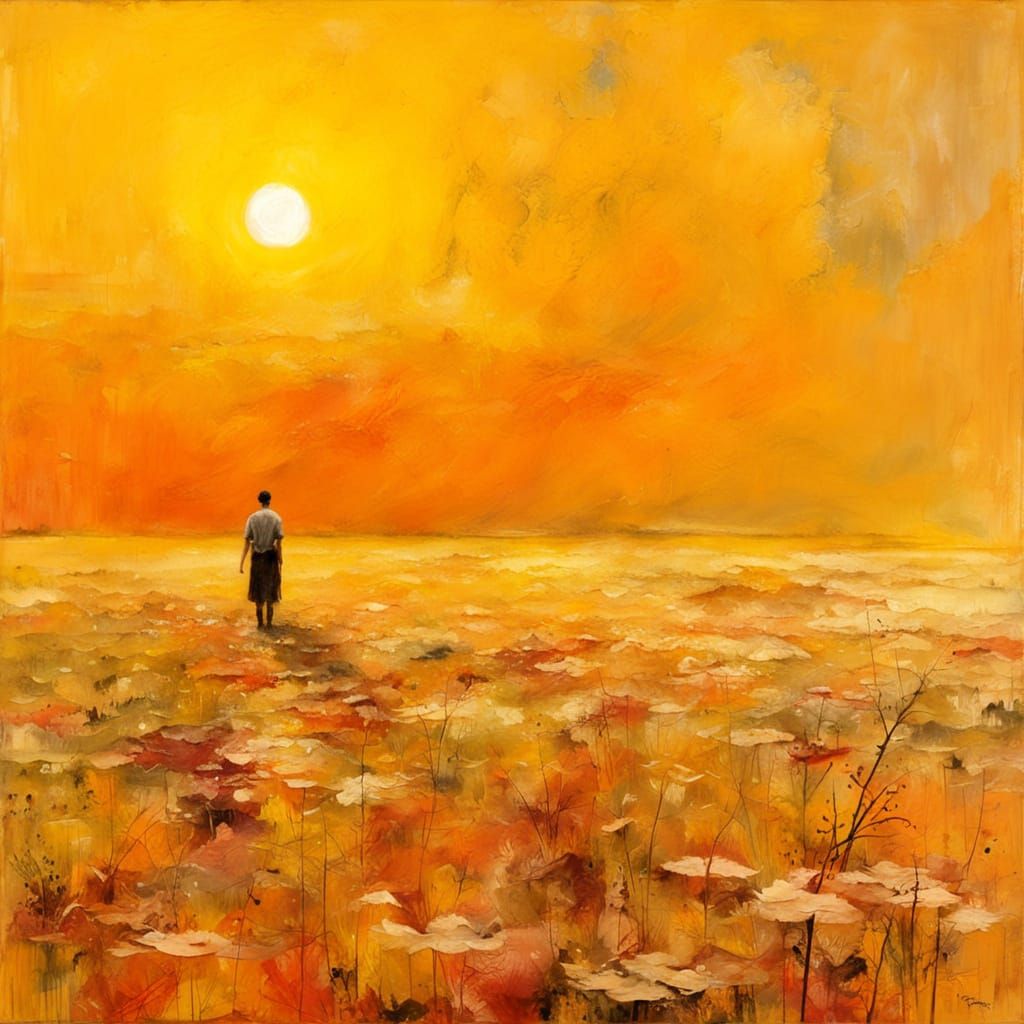 Expressionist Summer Painting with Impasto Textures