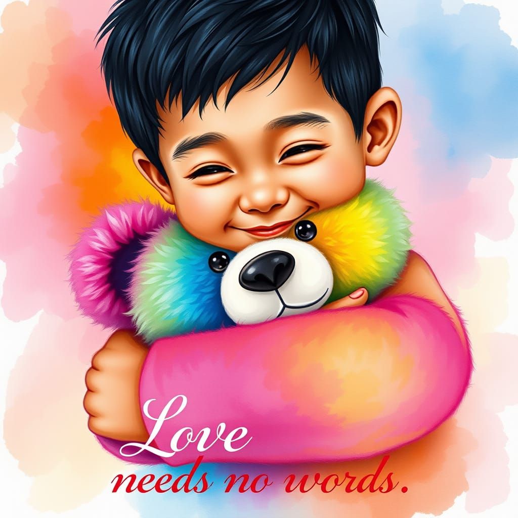 Tender Moment of Love and Acceptance in Vibrant Colors