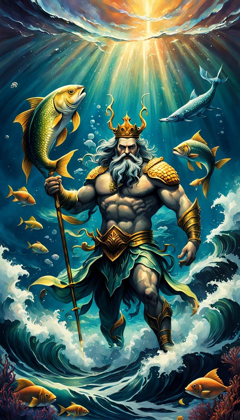 King Neptune Reigns in a Vibrant Oceanic Masterpiece