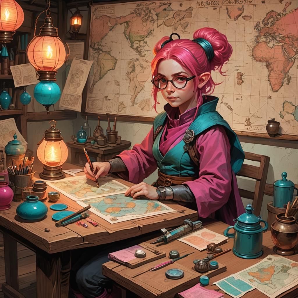 Halfling Artificer in Fantasy Concept Art Style