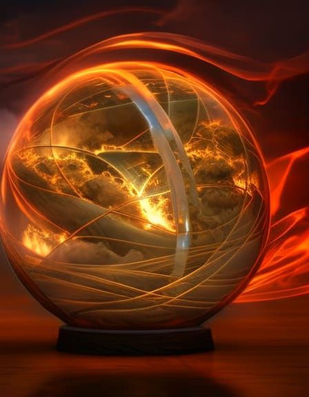 Mystic Orb on Wooden Stand with Arcane Light