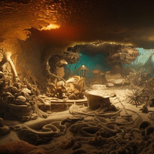 Pirate Cave Treasure Trove on Tropical Beach