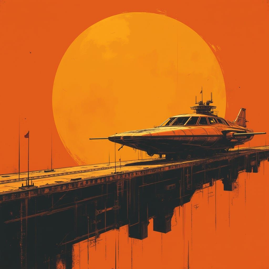 Vibrant Orange Retro Futurism Aesthetic