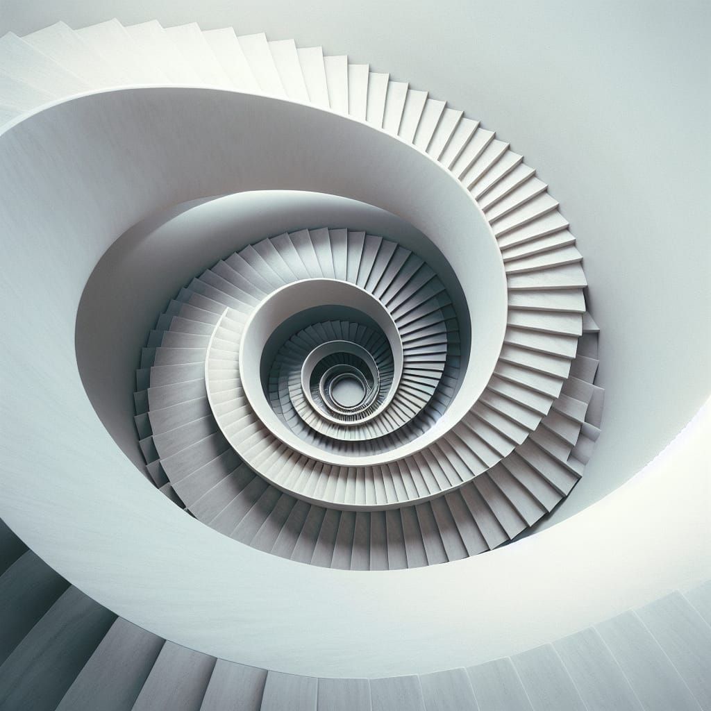 Ethereal Infinite Spiral Staircase in Minimalist Design