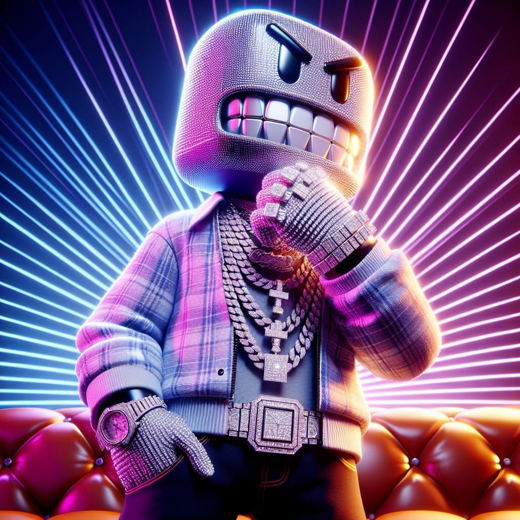 Opulent Character Radiates Wealth in 3D Digital Art Style