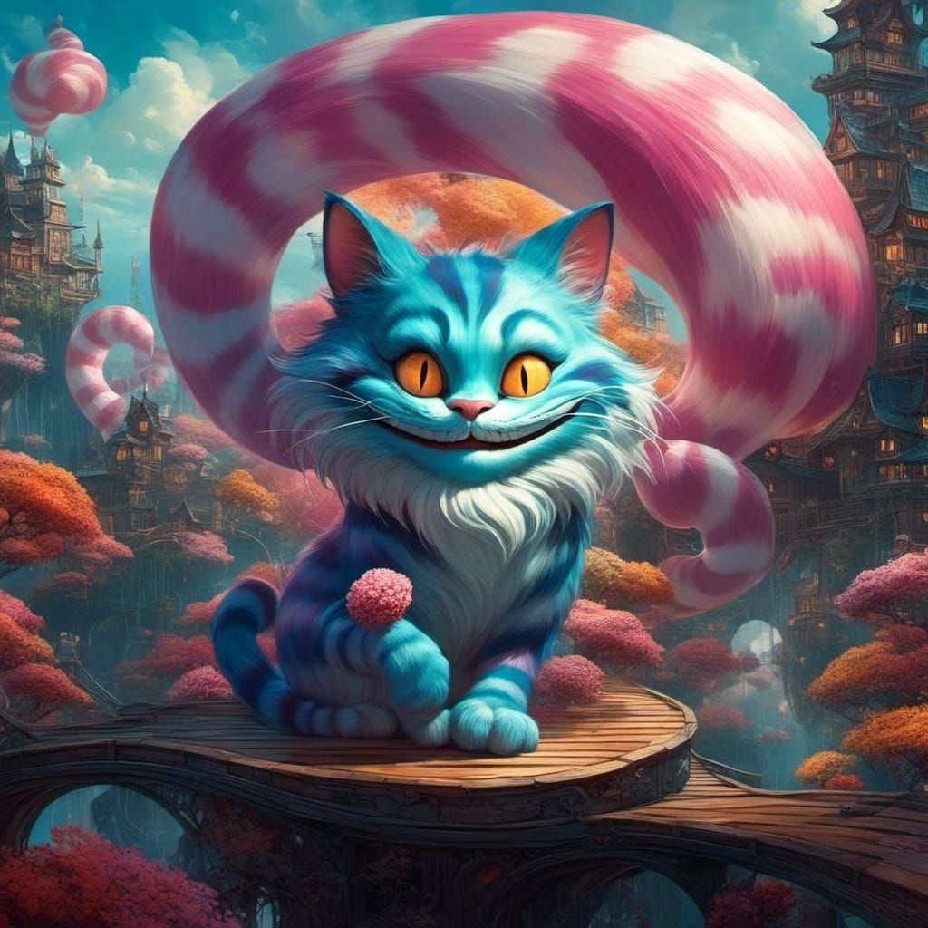 Abstract Cheshire Cat Illustration
