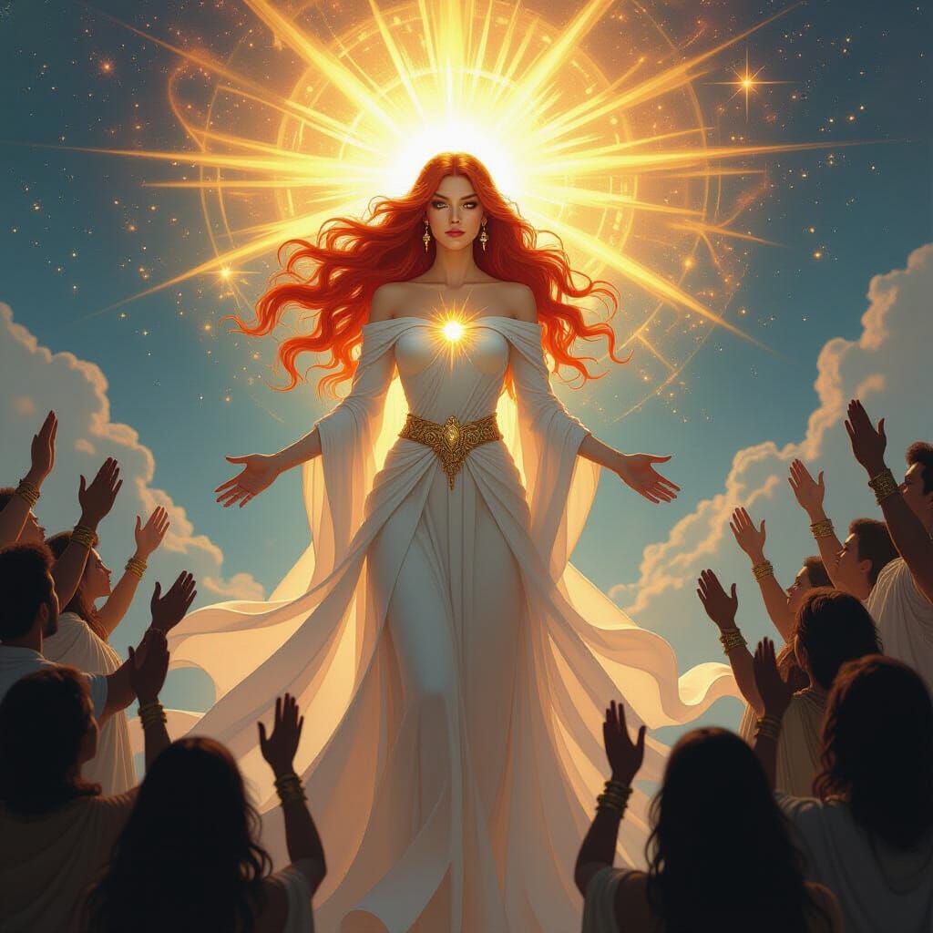 Supreme Goddess Adara Bathed in Golden Light