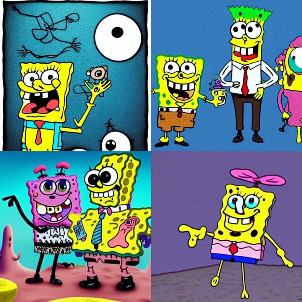 Spongebob Squarepants in Tim Burton Style