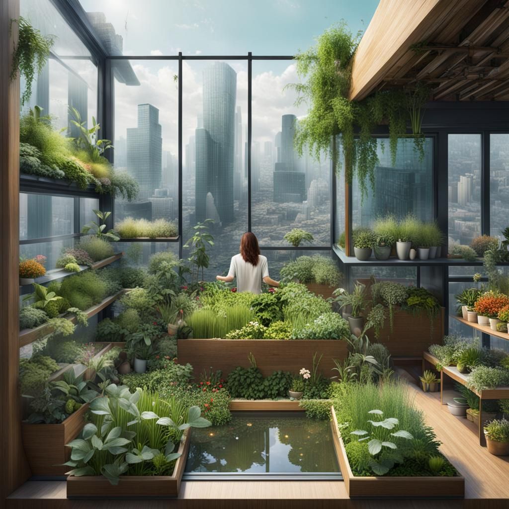 in the middle of the city a rooftop gardening green space wi...