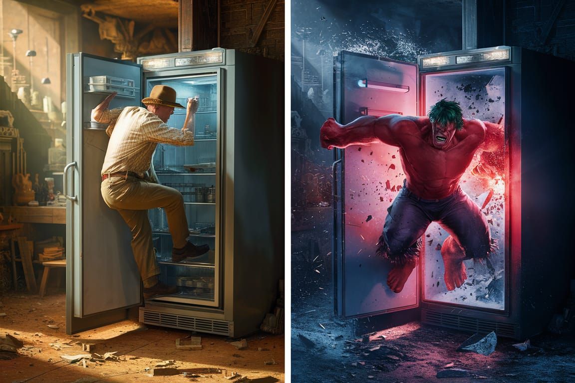 Indiana Jones and Red Hulk: Refrigerator Transformation