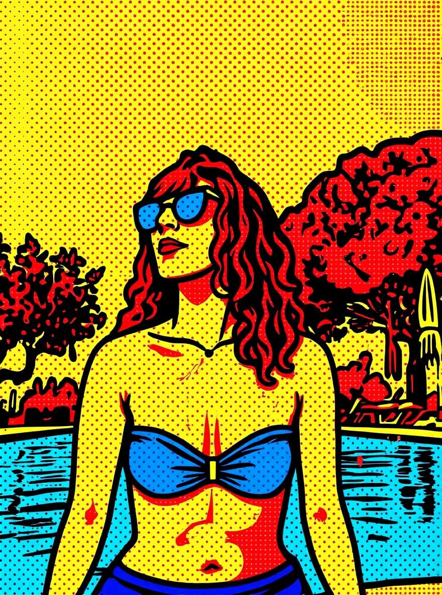 Pop Art Image in Style of Roy Lichtenstein