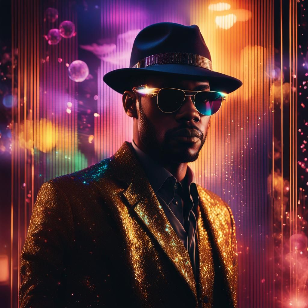 Mystical Film Noir Portrait with Cocktail