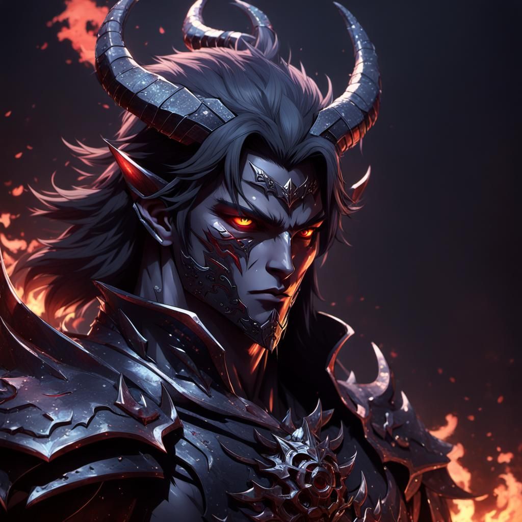 Detailed 3D Anime Art of a Demon Prince
