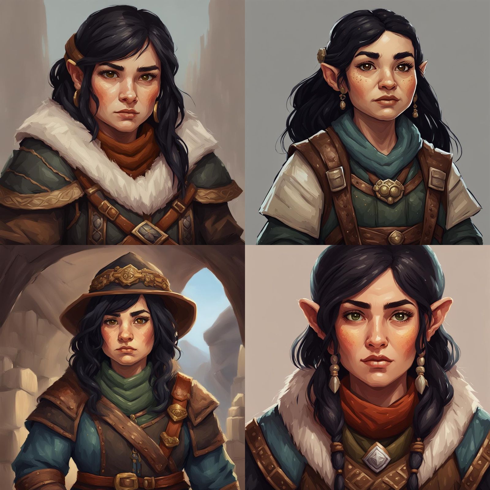 Fantasy Female Dwarf Portrait in DnD Style