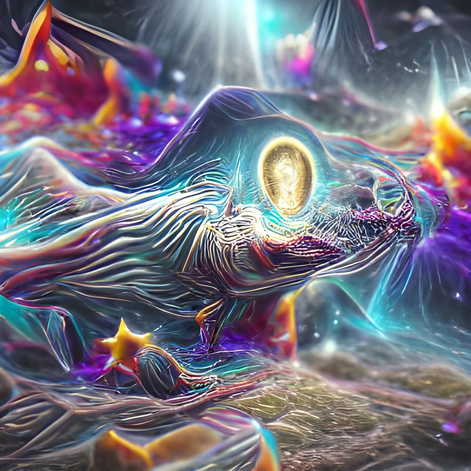 Realistic Reincarnation with Godly Presence in Mixed Media