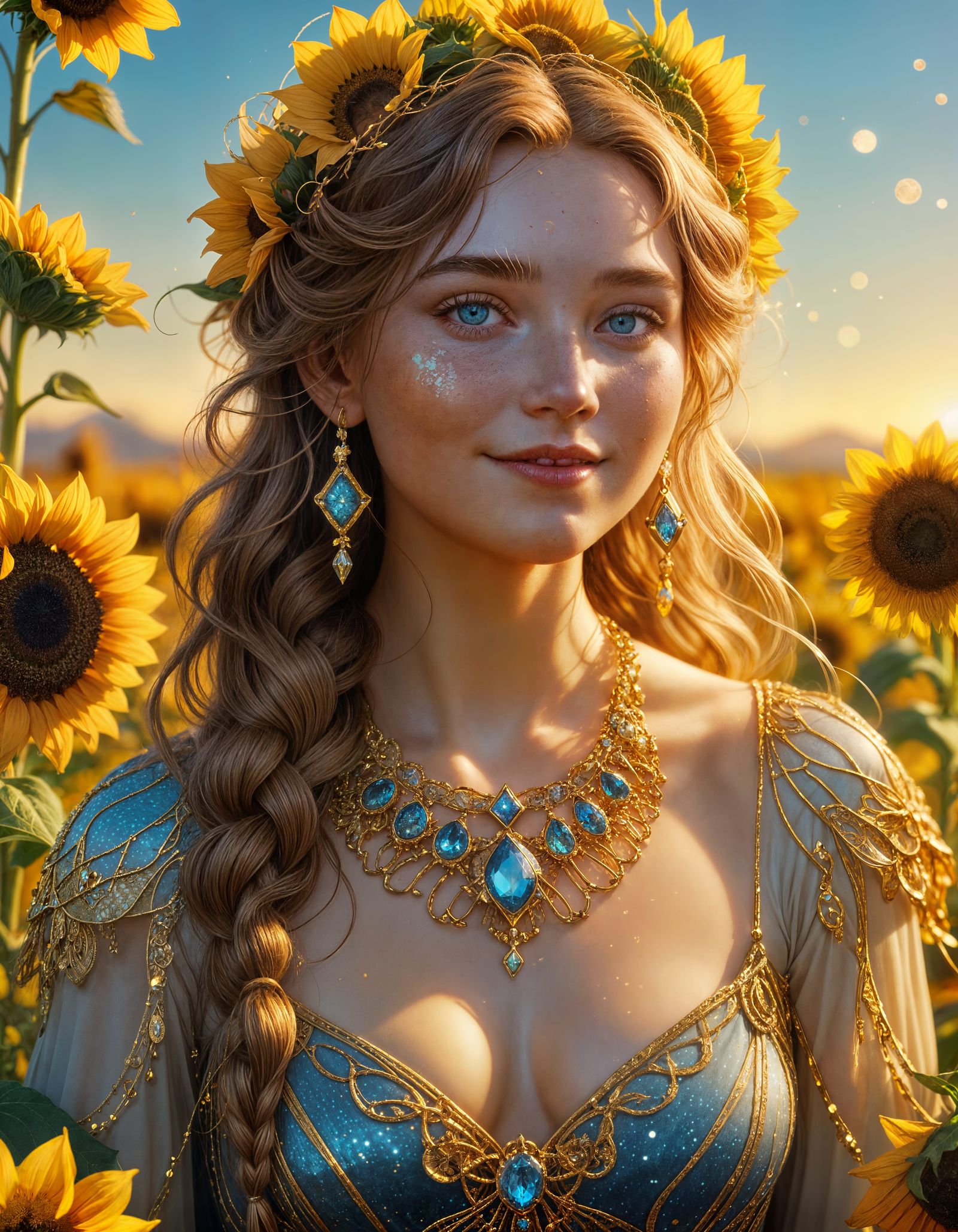 Ethereal Goddess in Art Nouveau Style