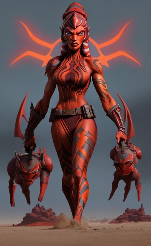 Ahsoka Tano as Hellboy: Digital Matte Painting