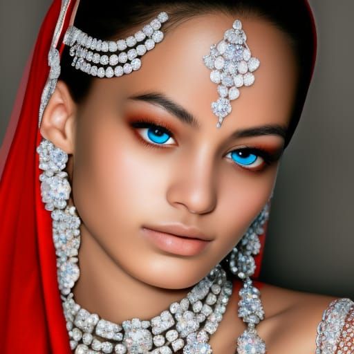 Radiant Diamond Jewelry Portrait in Vivid Colors
