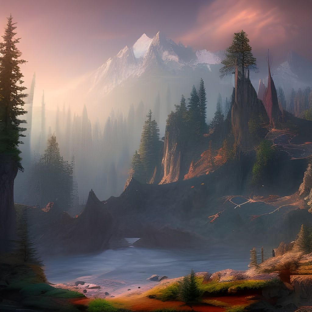Bend Oregon: Detailed Matte Painting in Deep Color