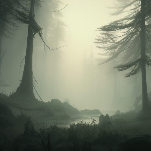Mysterious Land of Mist: Eerie Forest Valley
