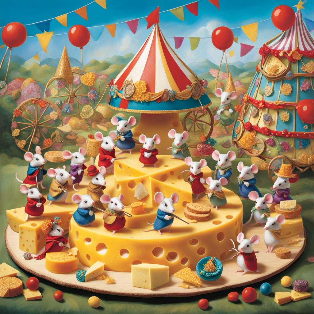 Mice Carnival on a Cheese Landscape