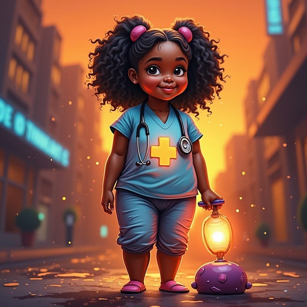 Celebrating Female Doctors in Vibrant Graffiti Style