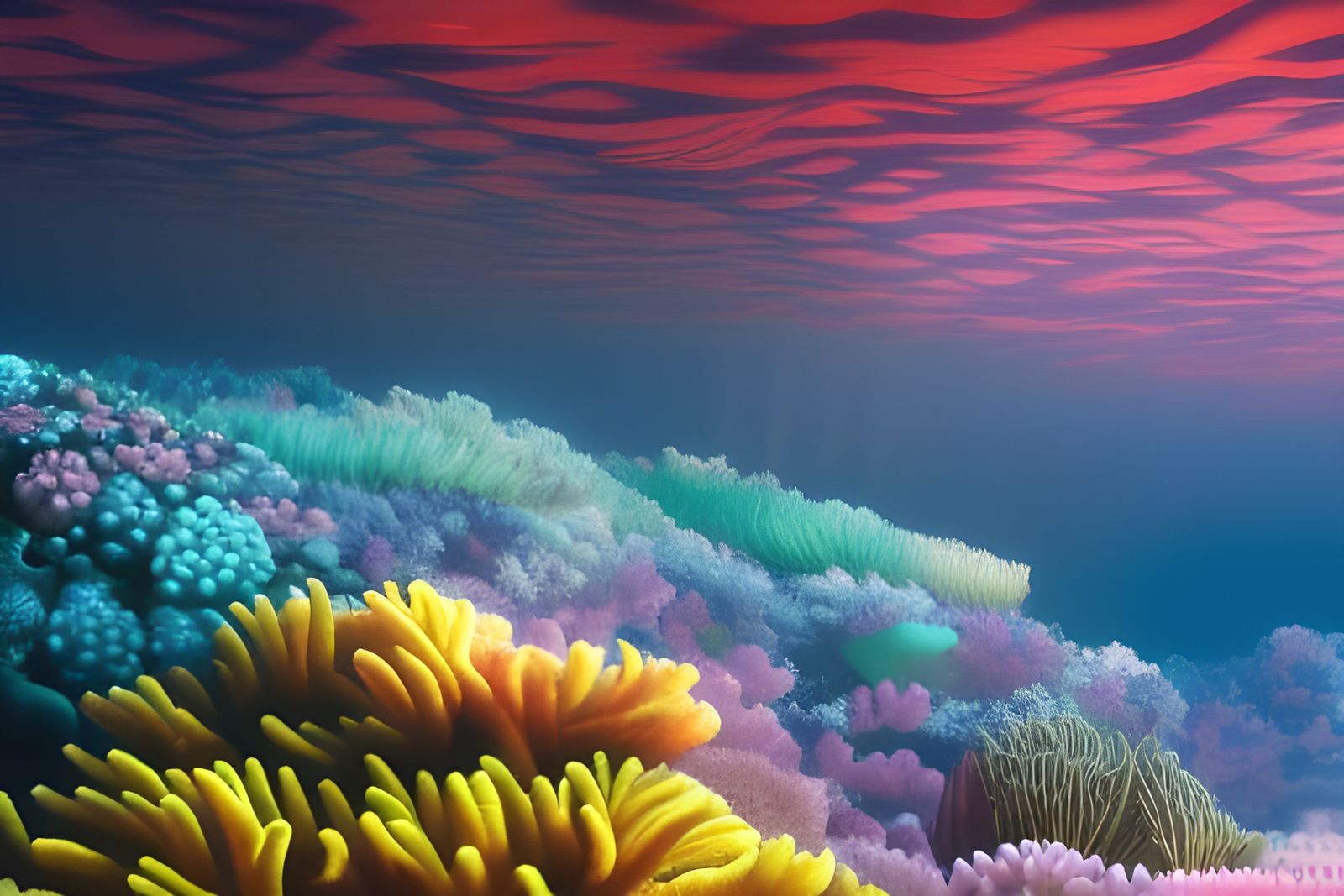 Bioluminescent Coral Reef: Underwater Beauty