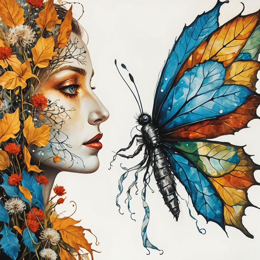 Ethereal Woman in Dandelion Dreamscape, Infrared Photography