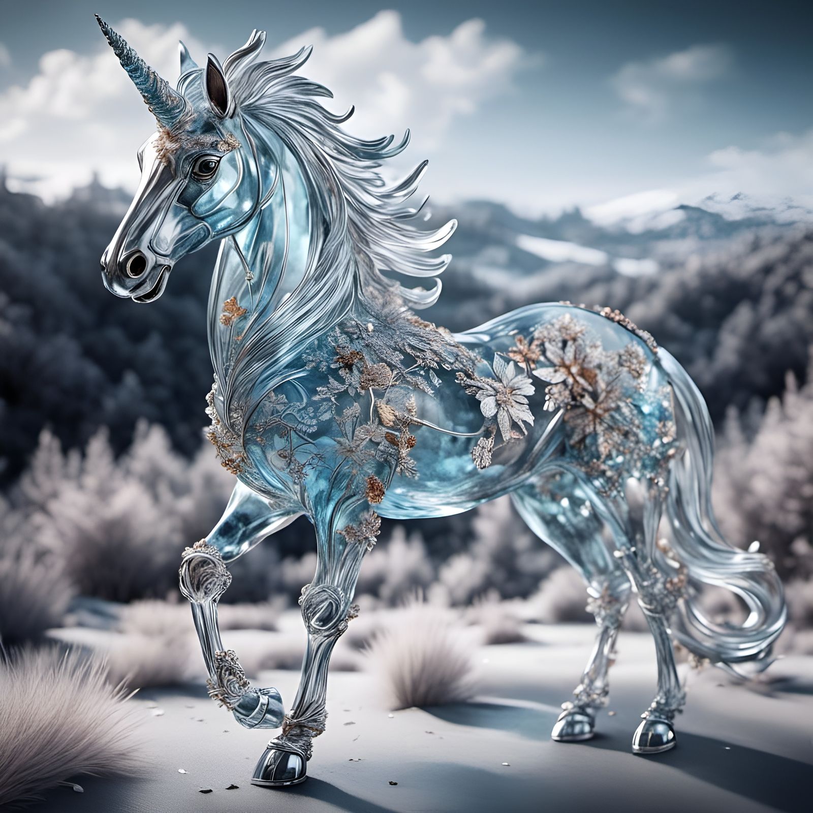 A crystal clear unicorn