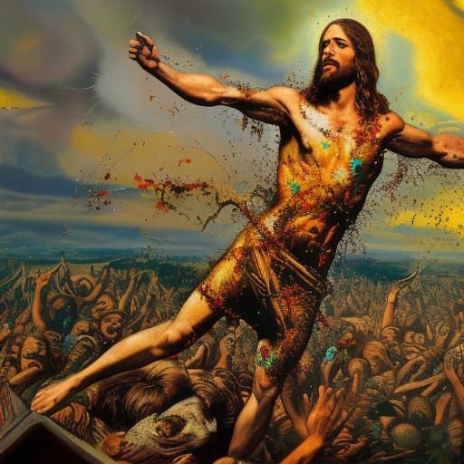 Abstract Jesus Christ in Expressionist Style