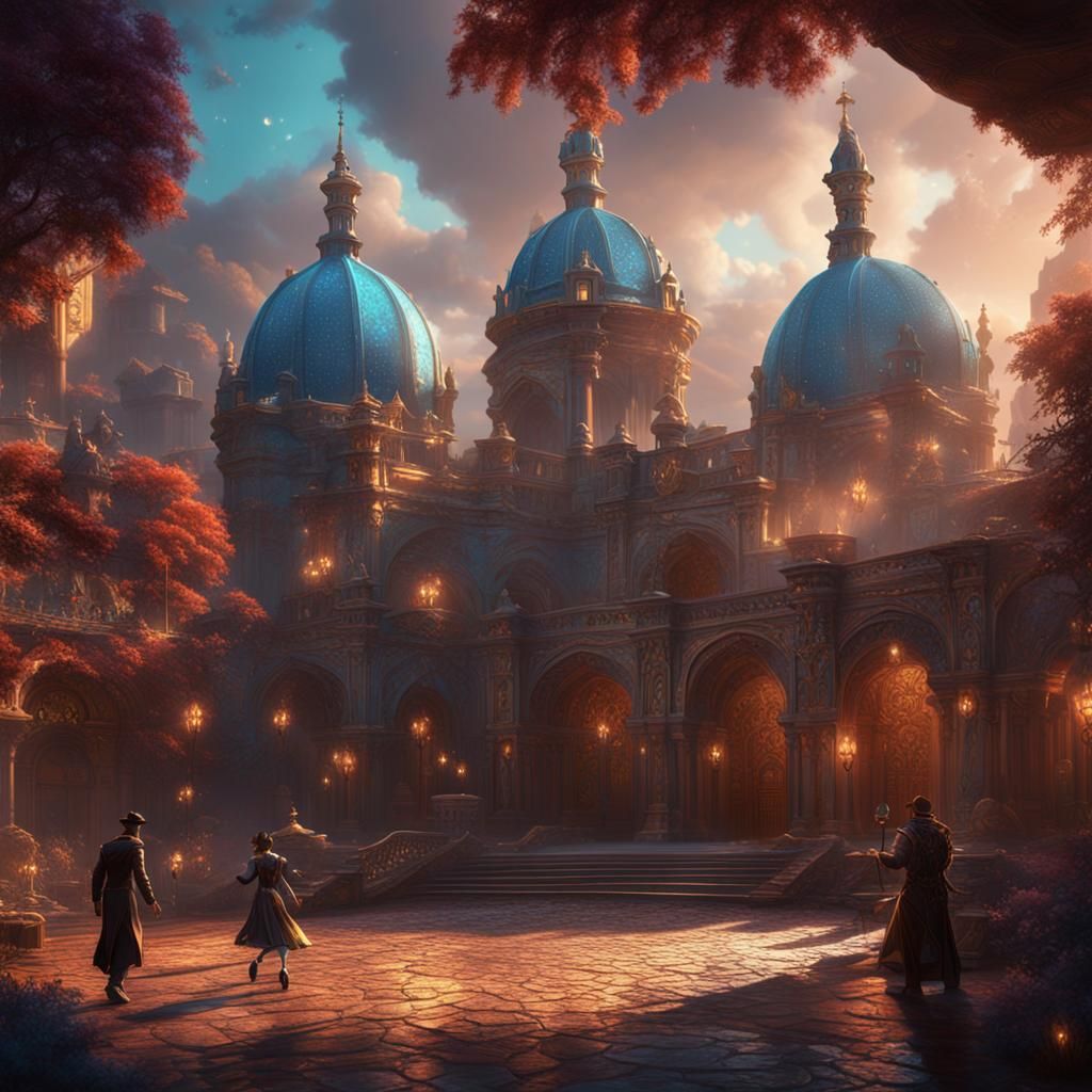 Argentinian Tango: Detailed Matte Painting in Deep Color