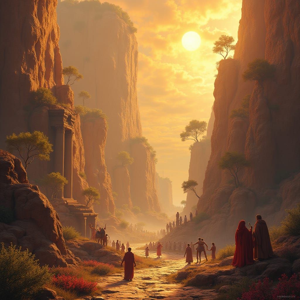 Epic Roman Mythology Scene in Matte Painting Style