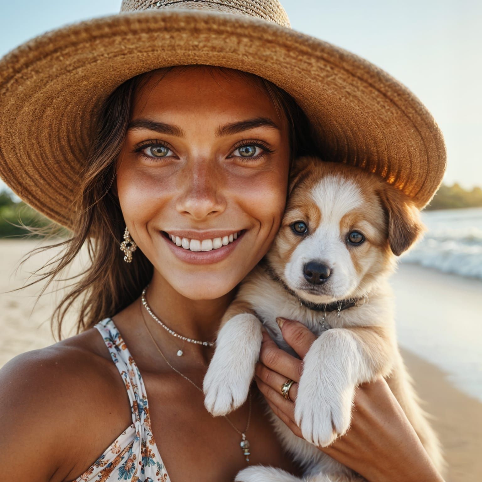 A Stunning Super-Hyperrealistic Portrait of a Woman at the B...