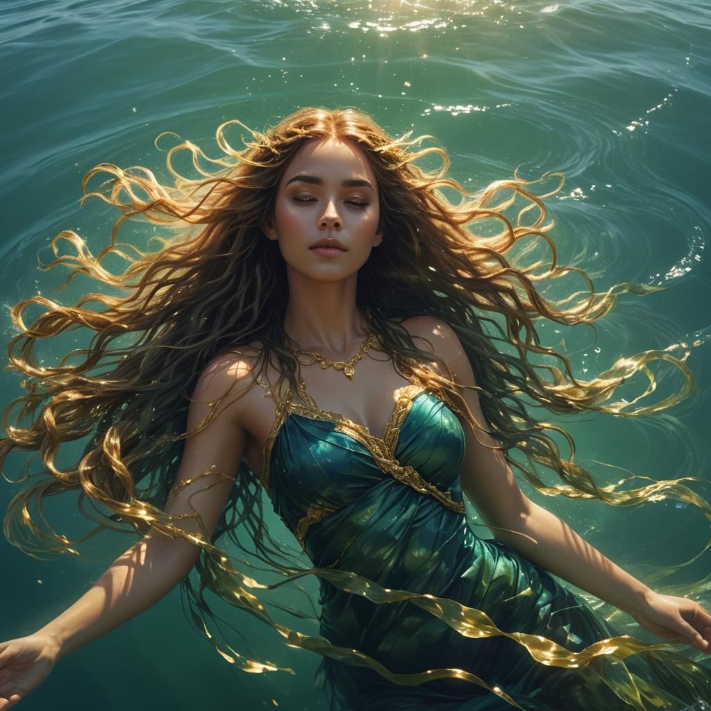 Ocean Maiden in Sunlight: Fantasy Concept Art