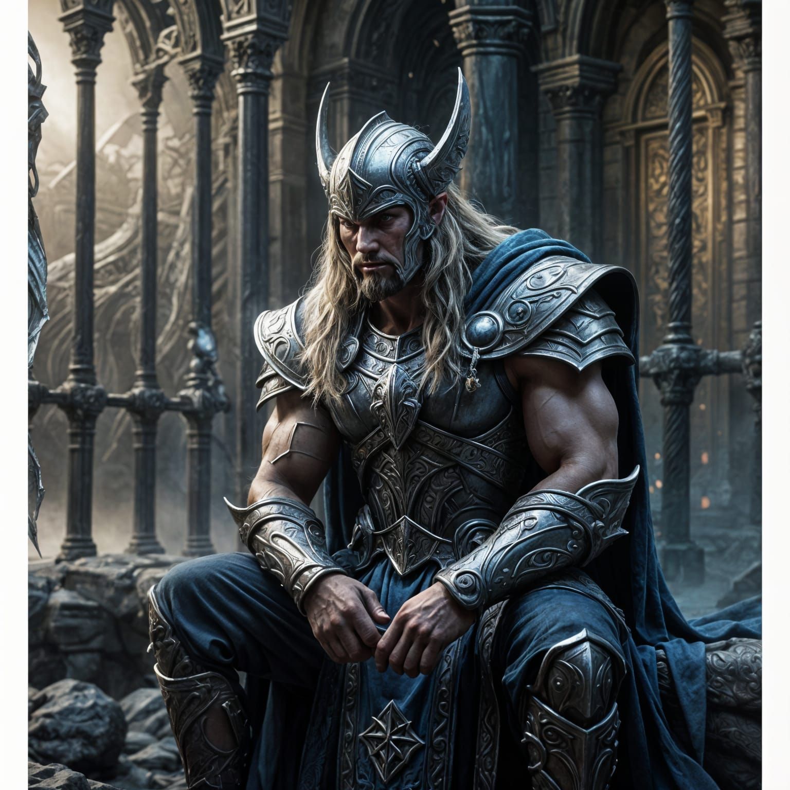 Chiseled Paladin Masterpiece in Dark Fantasy Realism