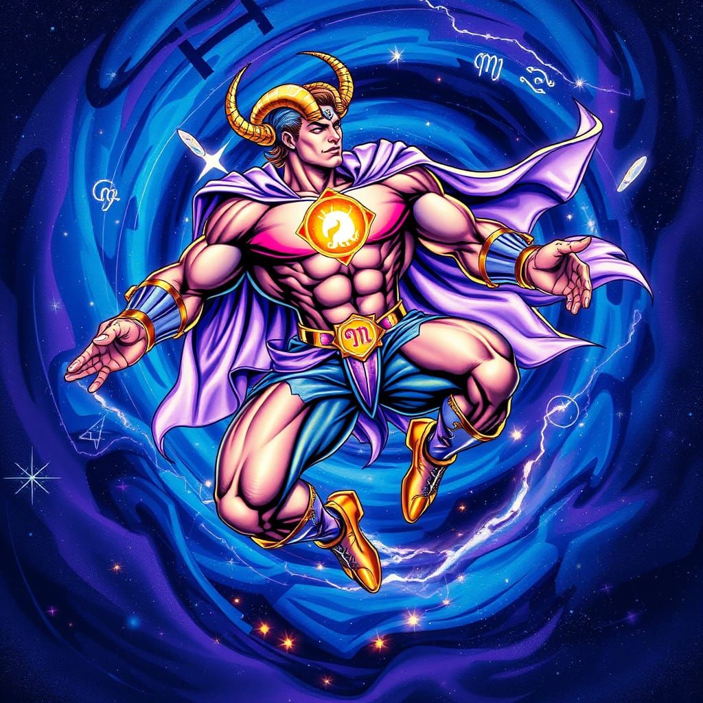 Cosmic Capricorn Warrior Leaps into Stardust