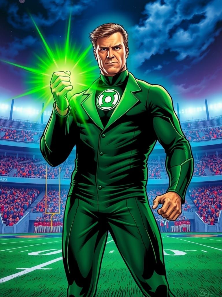 President Gerald Ford as a young Green Lantern (DC comics he...