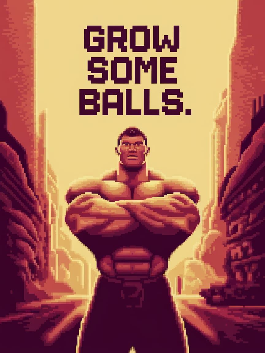 Man up, sit down,
Chin up, pipe down,
Socks up, don't cry,
Drink up, don't whine,
"Grow some balls" he said