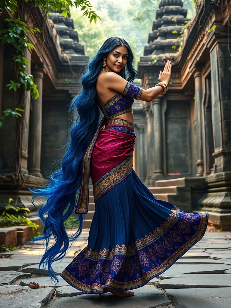 Ethereal Indian Goddess in Traditional Attire