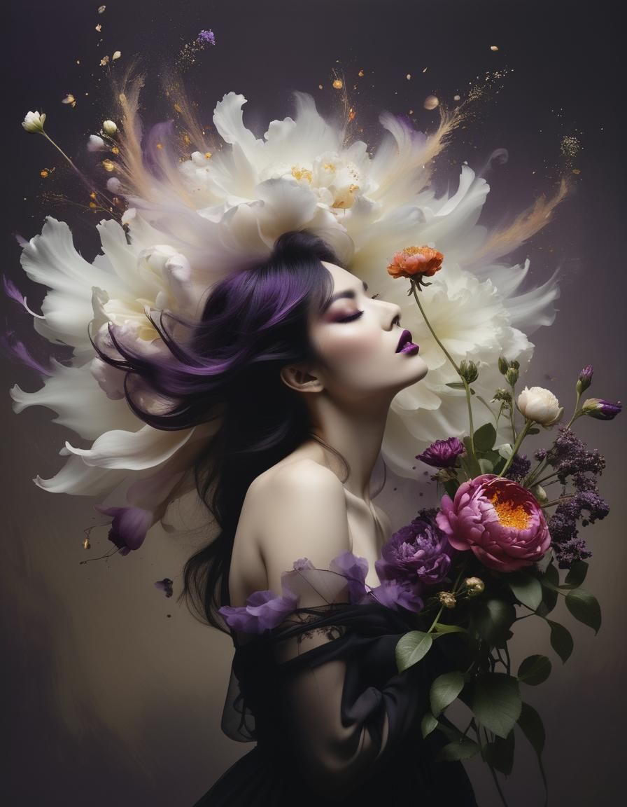 Flowers exploding from mind By Hana Katoba,  Le Jour d'après...