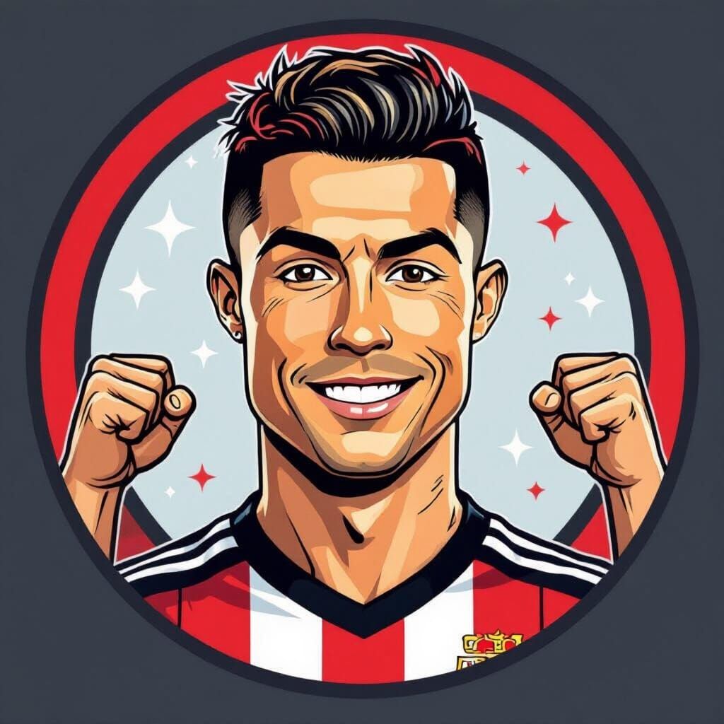 SereneLoopToons Cartoon Logo Featuring Ronaldo Portrait
