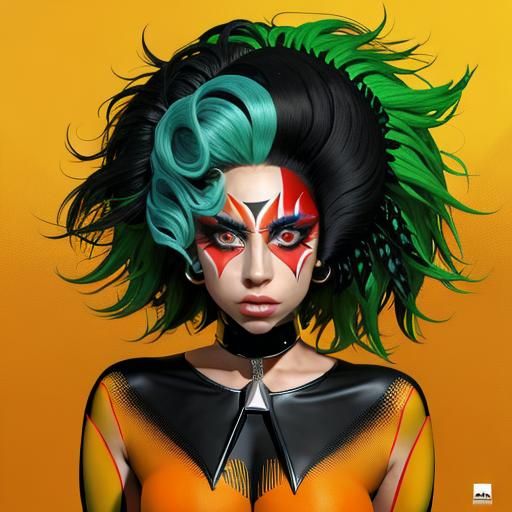 Vibrant and Colourful Image of Lady Gaga