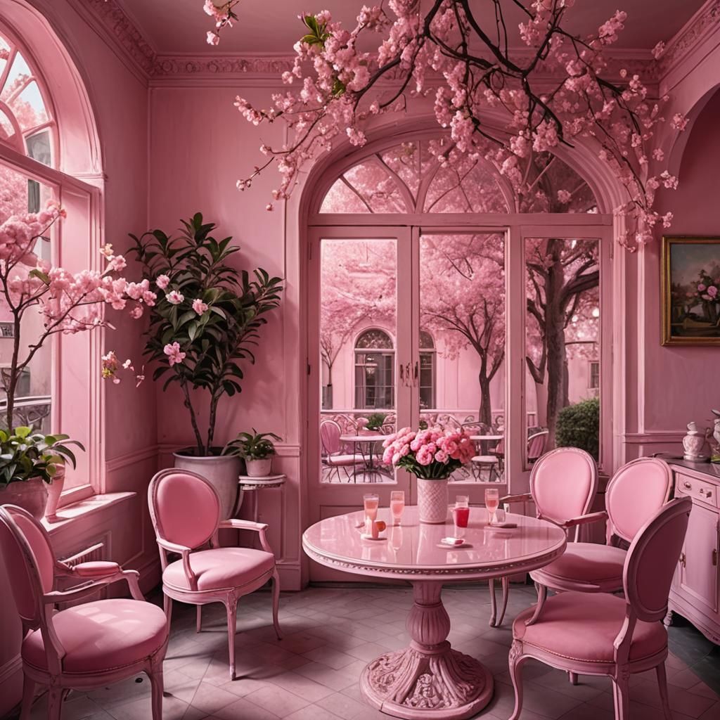 Hyperrealistic Pink Room with Pink Details