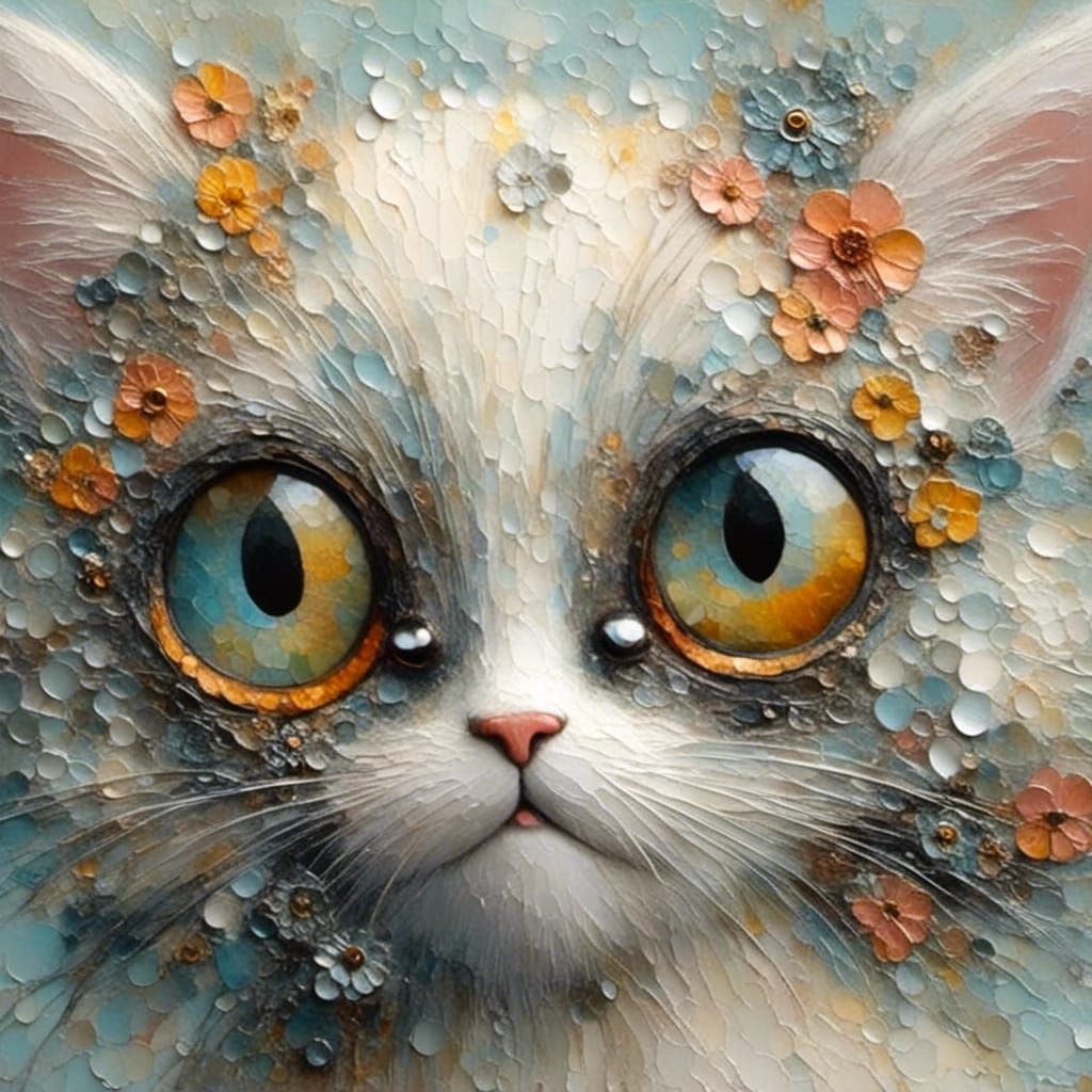 Whimsical Cat with Intricate Details