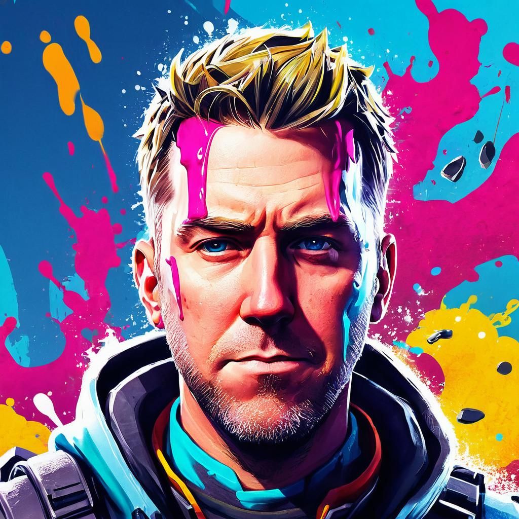 Fortnite Character in Colorful Graffiti Style